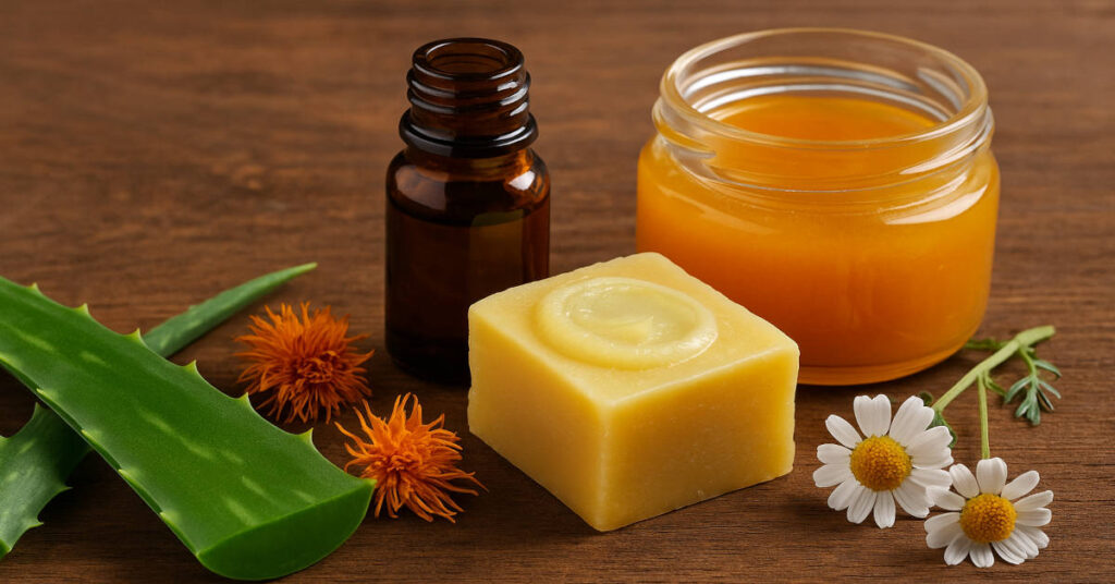 Φυσική επούλωση πληγών με aloe vera, μέλι, κηραλοιφή και βότανα